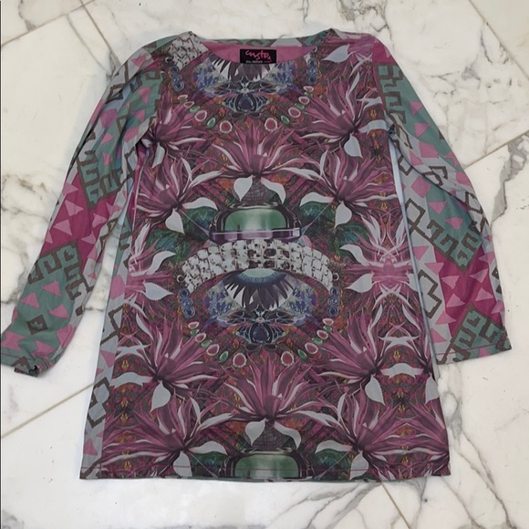 Custo Barcelona Tops - Custo Barcelona sz 2 long sleeve tunic- fab print